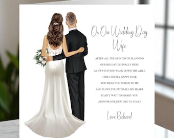 Personalized Wedding Day Card For Wife: Sentimental Poem Keepsake
