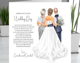 To Our Granddaughter On Your Wedding Day, Remembrance Gift From Grandparents to Granddaughter from Heaven, Gift from Deceased Grandparents
