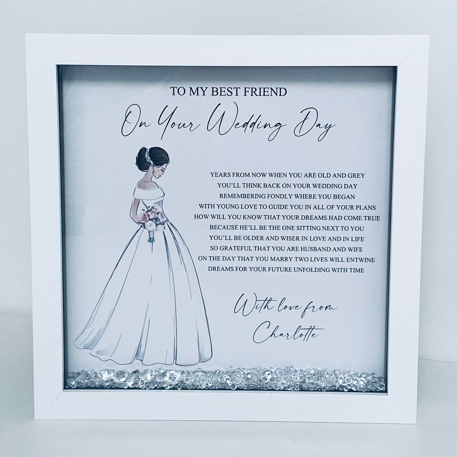 To My Best Friend on Your Wedding Day Square Poem Etsy UK