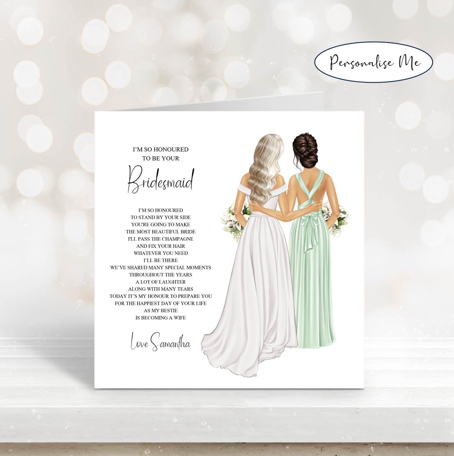 Stand Out It's An Honour To Be Your Bridesmaid Honoured To Be