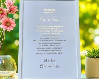 Personalized Foiled Wedding Print: Welcome to Our Son-in-Law