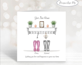 New Home Gift For Couple, First Home Card or Print, Personalised Housewarming Present, Moving In Together, Our New Home, New Home Card