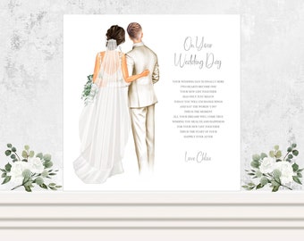 On Your Wedding Day Card, To The Bride and Groom On Your Wedding Day Personalised Keepsake Card, Sentimental Wedding Day Poem