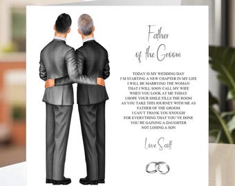 Father of Groom Wedding Day Card, Gift From Son To Father On Wedding Day, Personalised Gift For Father on my Wedding Day, Customised Gift