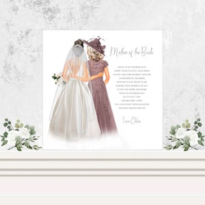 Mother of the Bride Wedding Day Card, Mother of the Bride Wedding Poem, To my Mum on my Wedding Day, Personalised Mum Wedding Keepsake Card