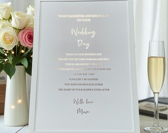 Foiled Wedding Day Print: Gift for Daughter & Son-in-Law