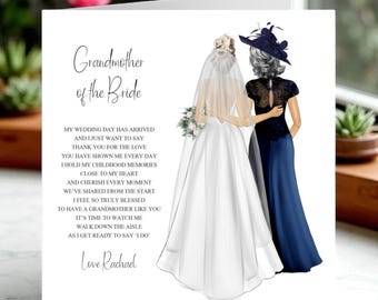 Personalized Wedding Day Card for Grandmother: Keepsake Poem