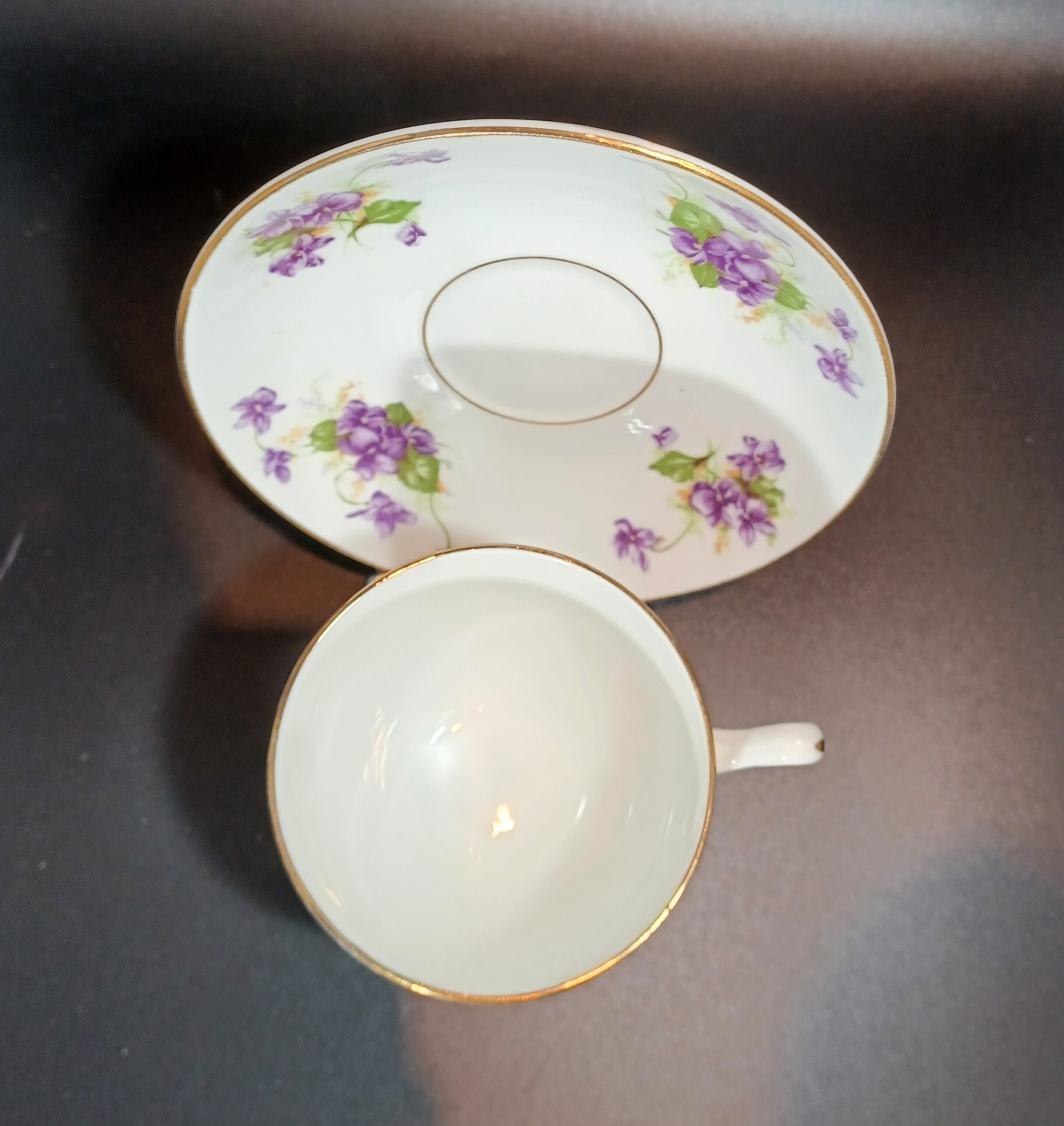 Duchess violets Bone China Teacup and Saucer, Made in England Etsy