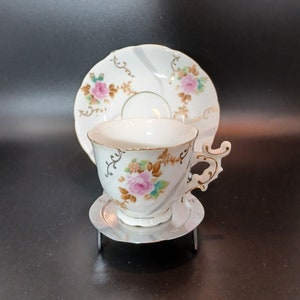 Sweet Demitasse Teacup and Saucer, Made in Japan