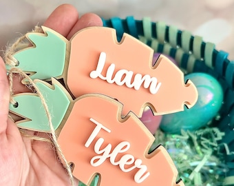 Easter Basket Tag | Custom Name Tag | Easter Carrot Tag | Personalized Easter Basket Tag