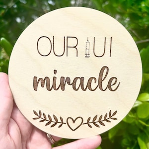 IUI Milestone Wood Sign: Pregnancy Announcement Photo Prop