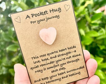 Rose Quartz Pocket Hug Heart - Rose Quartz IVF Gift I IVF Gift I Motherhood Gift I Infertility Gift I IUI Gift