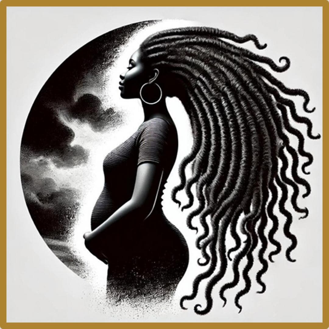 Black African American Pregnant Woman Motherhood Maternity