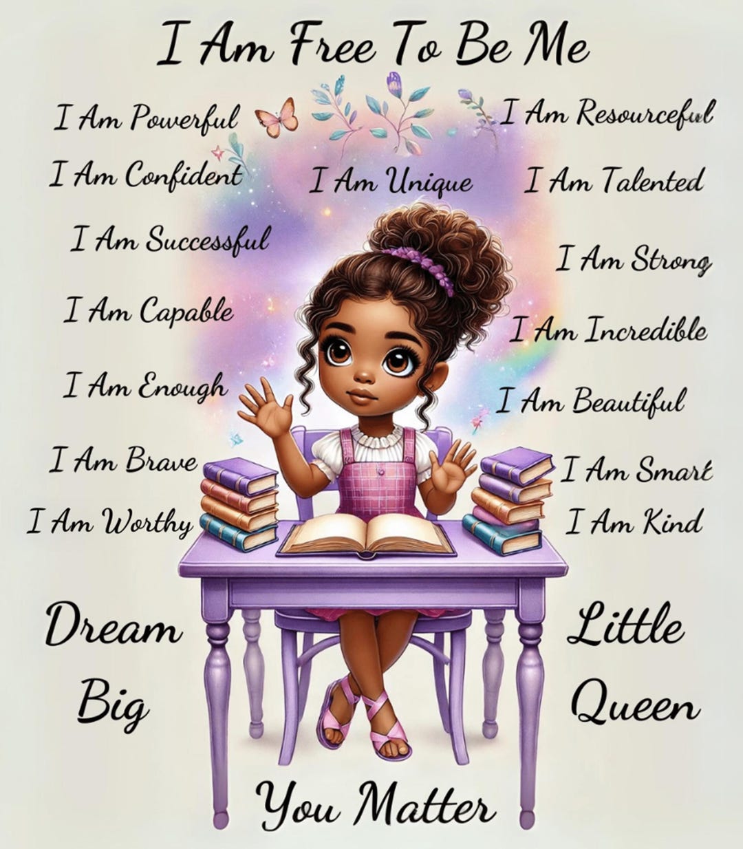 Empowering Black Girl Art Print: Kids Room Decor (digital Download) - Etsy