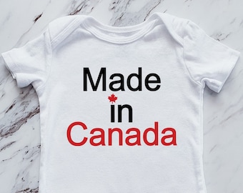 Made in Canada Baby Bodysuit | Canada Day | Baby Shower Gift | Canada Day 2026 | Canadian Baby | Maple Leaf | Proudly Canadian Baby Bodysuit