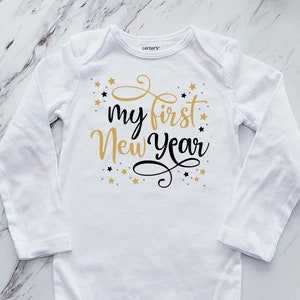 My First New Year Baby Bodysuit | Holiday Baby Bodysuit Gift | New Year Bodysuit | New Years 2025 | New Year&#39;s Celebration | New Years Eve