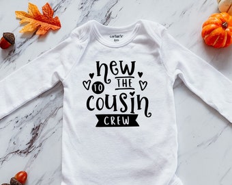 New To The Cousin Crew Baby Bodysuit | Pregnancy Announcement | New Cousin Boy or Girl | Newborn or Baby Shower Gift | Holiday Present