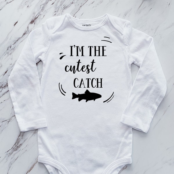 Fishing Baby Bodysuit | I'm The Cutest Catch Baby Vest | Newborn or Baby Shower Gift | Holiday Present