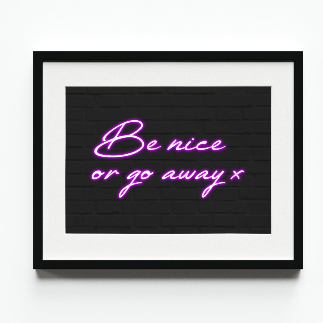 Neon Quote Print // Funny typography wall art, Neon wall print, Neon home decor, Funny print
