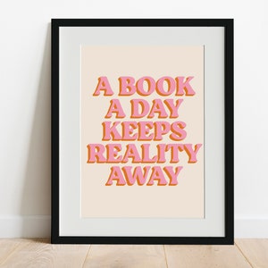 Book print // Reading print, Bookworm gifts, Book lover gift, Literary prints, Literary gifts, Wall art prints