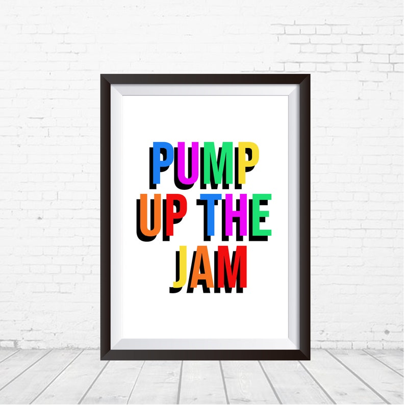 Pump Up The Jam Music Lyrics Print Rainbow Home Decor Etsy Pump Up The Jam Music Lyrics Print Rainbow Home Decor Etsy