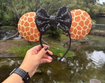 Giraffenohren für Animal Kingdom | Safari inspiriert Disney Ohren | Handgemachte Giraffen Print Ohren - Dschungel Disney Outfit | Zauberhafte Sister´s und Co