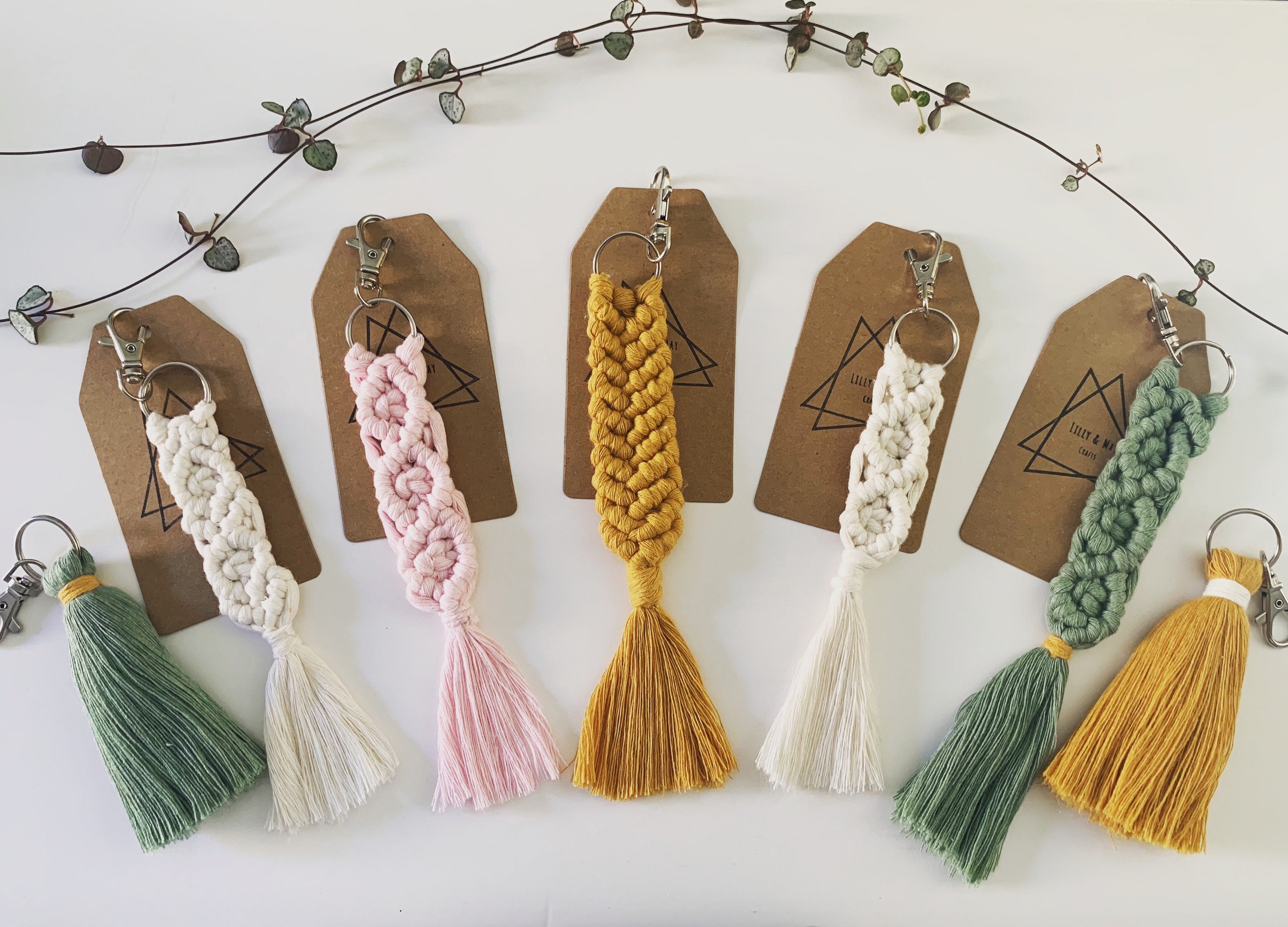 Macrame Keyring // Boho // Keyring // Macrame Keychain // Etsy UK