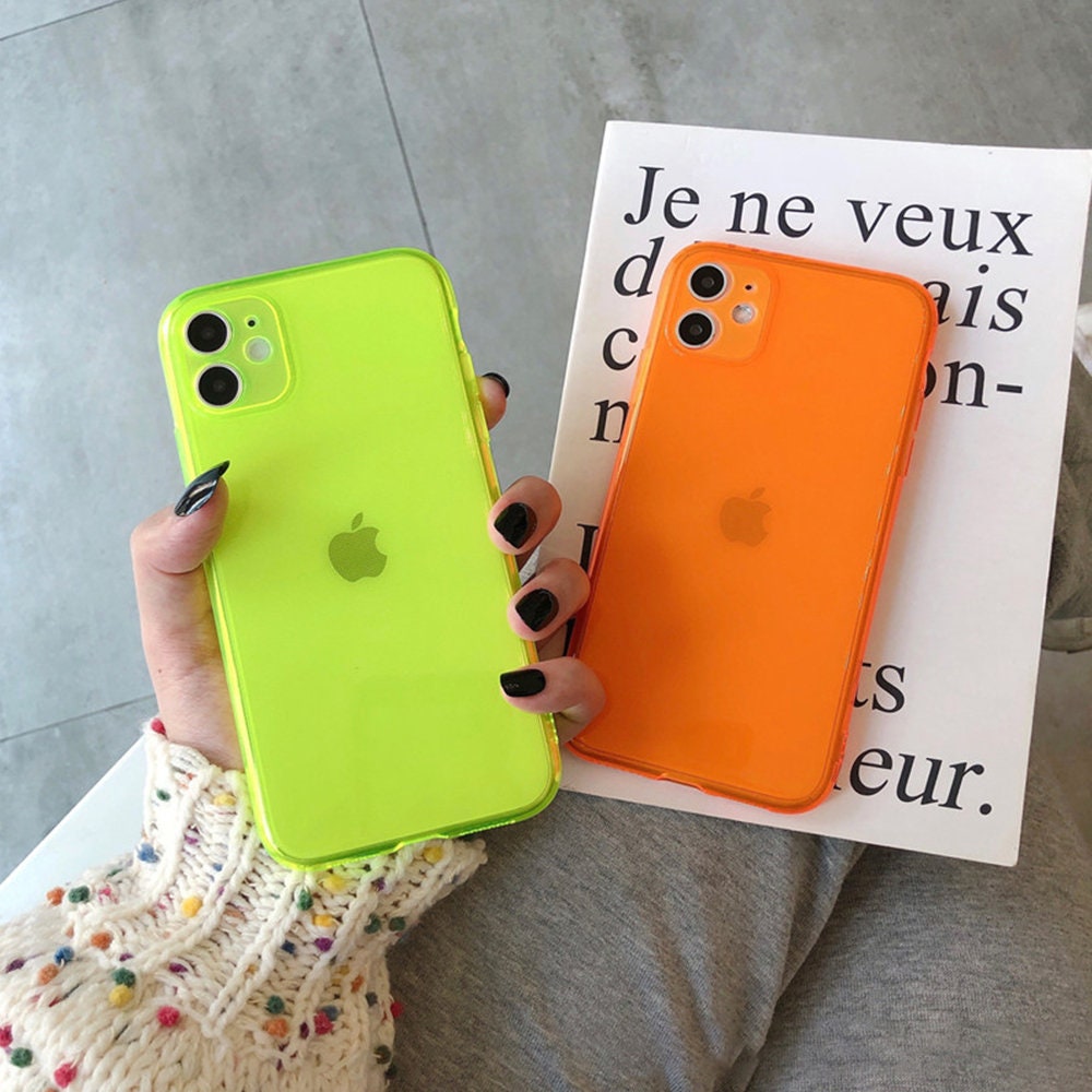 Fluorescent NEON Clear iPhone 7 case, iPhone 7 8 Plus case, iPhone X …