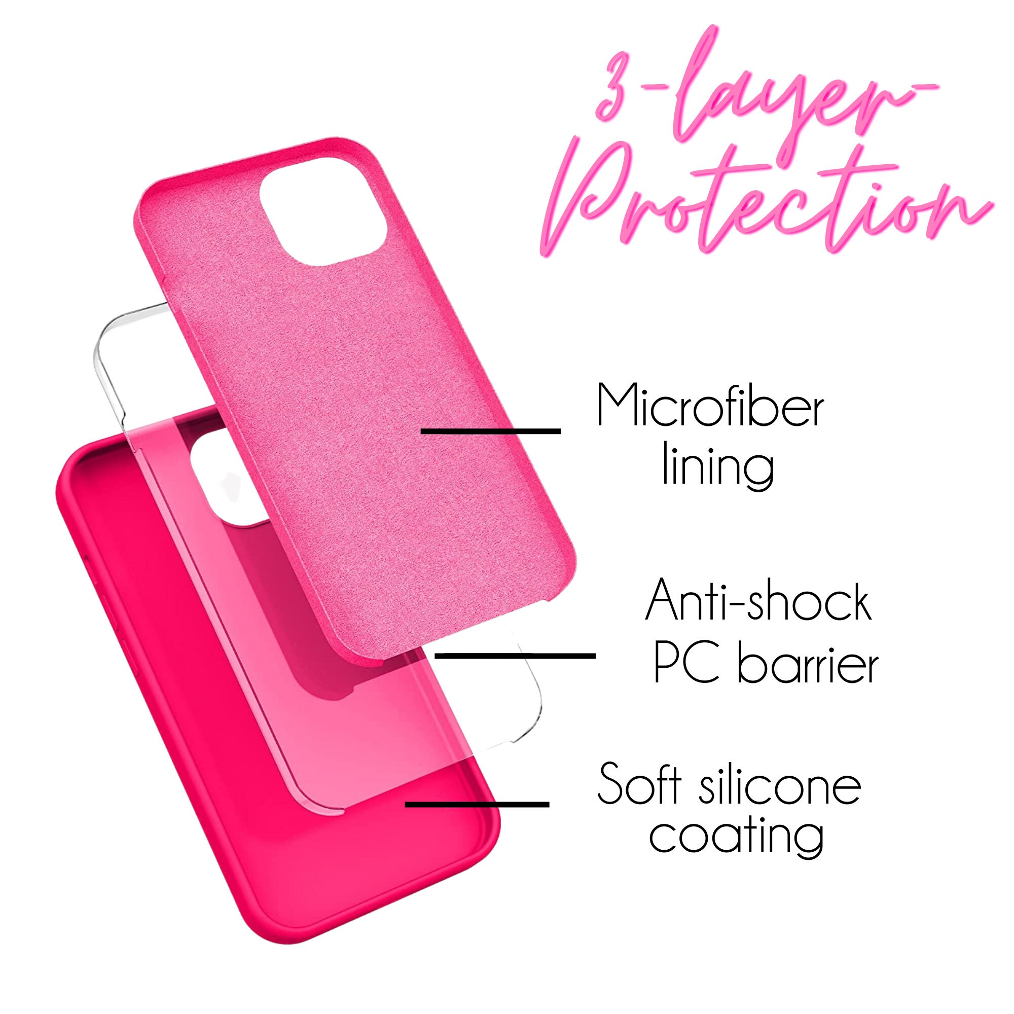 HOT Pink Phone Case for Iphone 14 13 Pro Max Iphone 12 Mini Etsy