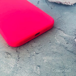 HOT Pink phone case for iPhone 14 13 Pro Max, iPhone 12 Mini, iPhone 11 Pro Max case, Soft Silicone phone cover image 6