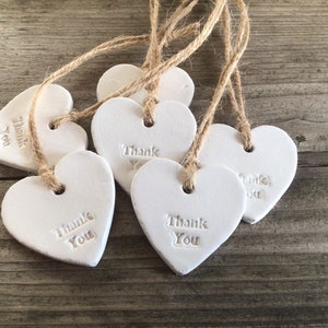 6 Thank you clay heart tags image 1