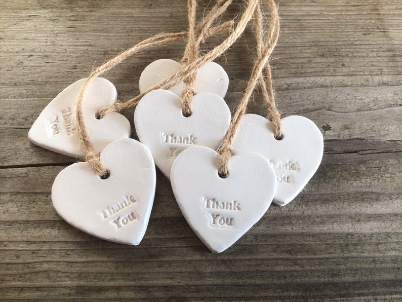 6 Thank you clay heart tags image 1