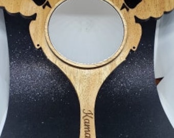 Afro Puff Mirror, Custom Wooden Mirror, Children's Mirror, Wood Gift, Inspirational gift, engraved gift Kids Mirror