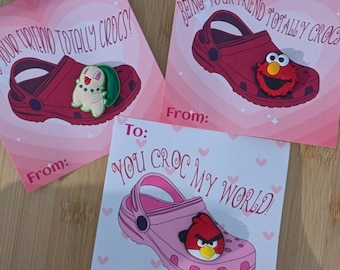 Shoe Charm Valentine&#39;s for kids, assorted valentine, candy-free valentine