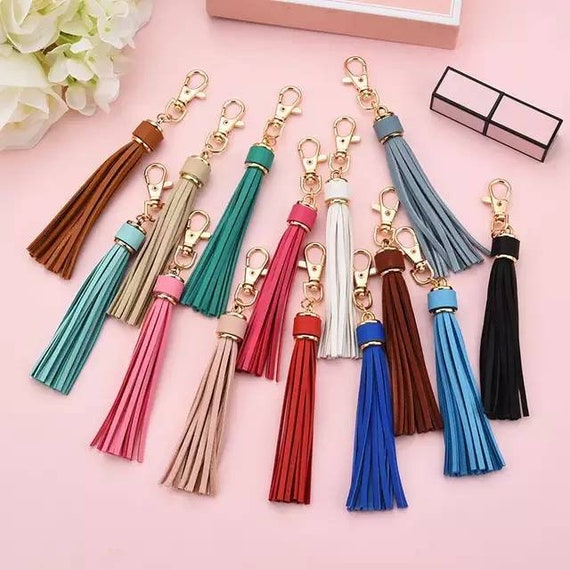 TeeVida Leather Tassels with Gold Clasp, Keychain, Keychain Supplies, Sublimation Supplies, Resin Supplies