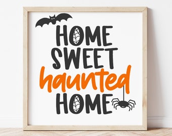 Hem ljuva hemsökta hem SVG - Halloween Svg - Hemsökta hem Svg - Halloween Klippfil - Cricut - Silhuett - SVG, Png, Pdf, DXF