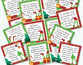 Christmas Scavenger Hunt - Christmas Printable Game for Kids - Christmas Treasure Hunt Clues - Christmas Printable Game - Christmas PDF