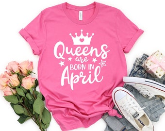 Queens Are Born In April SVG - April Birthday SVG Cut File - April Birthday Cut file - Birthday Svg - Cricut - Silhouette - Digital Download