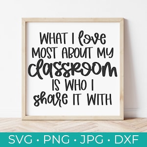 Lo que más me gusta de mi aula es con quién la comparto con SVG - Classroom svg - Teacher svg - Cricut - Silhouette - SVG, png, pdf, DXF