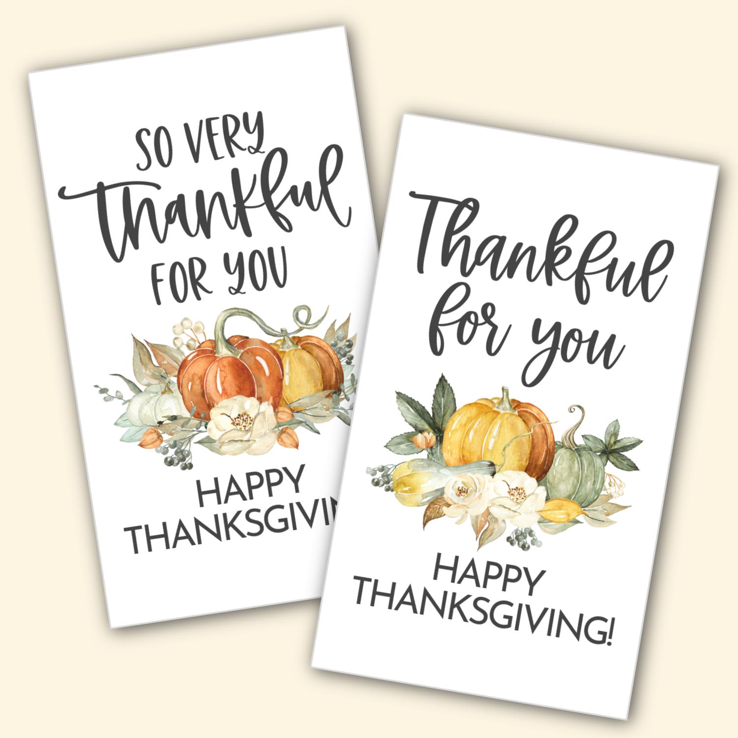 Thankful Gift Tags - Thanksgiving Gift Tags - so Very Thankful for You ...