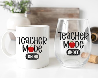 Arquivo de Corte Digital Modo Professor - Modo Professor Ligado SVG - Modo Professor Desligado SVG - Cricut - Silhouette - Arquivo SVG para Professor - svg, jpg, dxf e png