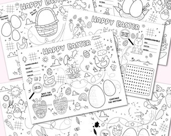 Ostern Aktivitätsmatten - Osteraktivitäten für Kinder - Osteraktivitäts-Tischset - Osterspiele für Kinder - Ostern - Osterparty - Ostern Printable