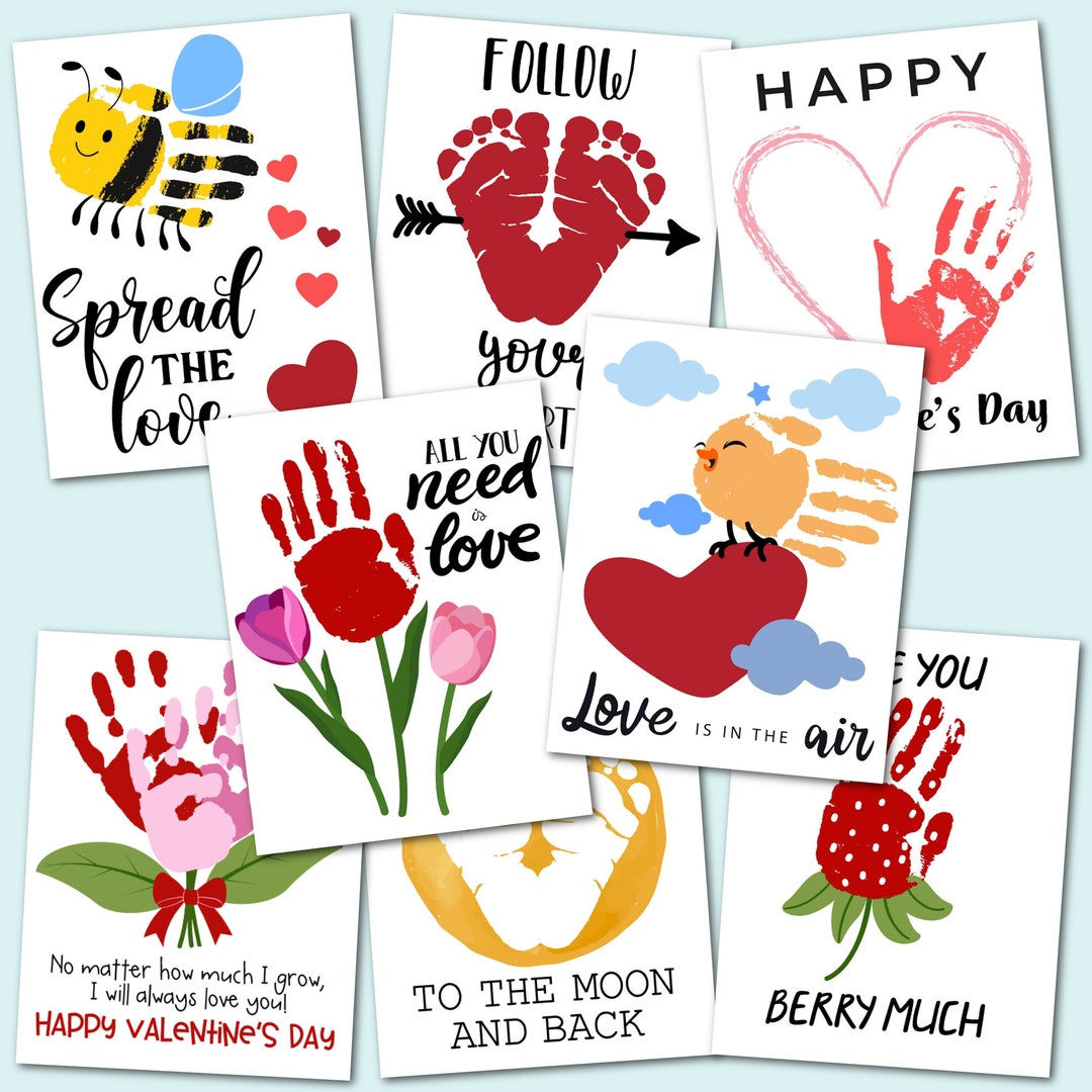 Valentine's Day Handprint Art Printables - Handprint Art for Kids ...