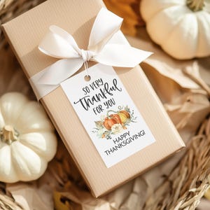 Thankful Gift Tags - Thanksgiving Gift Tags - So Very Thankful For You Gift Tags - Pumpkin Gift Tag - Instant Download - PDF