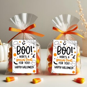 Utskrivbar Buu Här är en speciell godbit för dig Halloween-presentetikett - Glad Halloween-presentetikett - Buu Bus eller godis-påsetikett - Halloween-presentetikett bild 3
