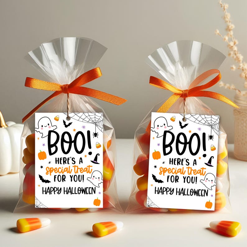 Utskrivbar Buu Här är en speciell godbit för dig Halloween-presentetikett - Glad Halloween-presentetikett - Buu Bus eller godis-påsetikett - Halloween-presentetikett bild 3