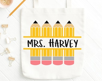 Pencil Monogram SVG - Pencil Digital Cut File - Cricut - Silhouette - Pencil Split Monogram - Teacher SVG - School SVG - Pencil Clipart