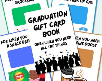 Graduation Gift Card Book, Printable Graduation Gift Card Book, Graduation Gift, Graduation Gift Card Holder, Graduation Book, Printable PDF