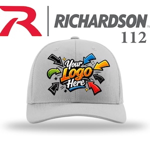6 or 12 Richardson 112 Customized Embroidered Hats with Your Logo