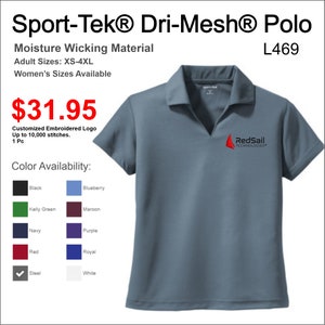 Sport Tech Moisture Wicking Polo with Customized Embroidered Logo image 2